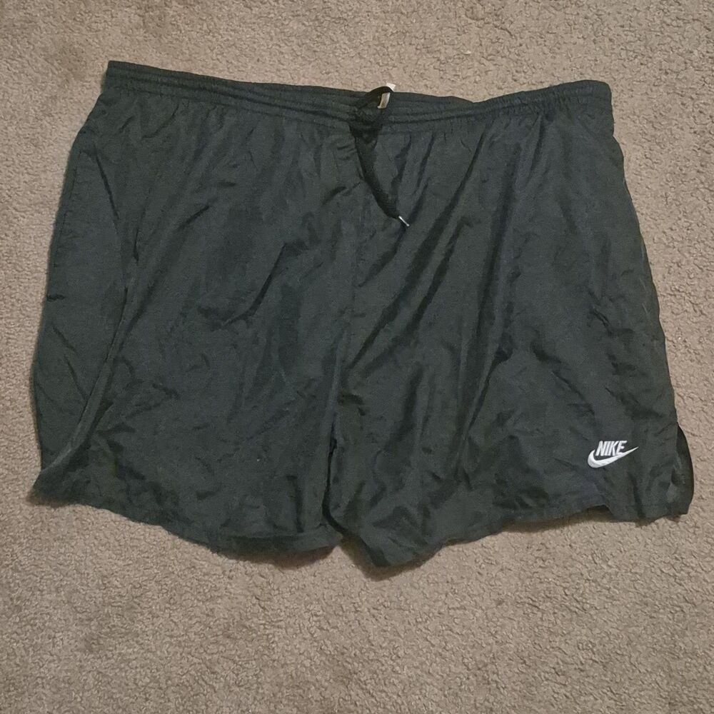Vintage Nike 90s Swoosh Shorts Mens Size XL Black Nylon Windbreaker